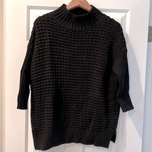 French Connection Black Popcorn Cotton Sweater